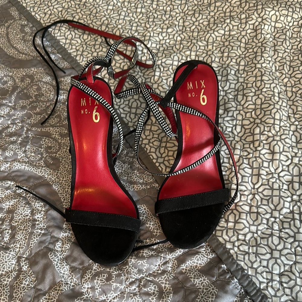 Mix No. 6 Black and Red Strappy Heels
